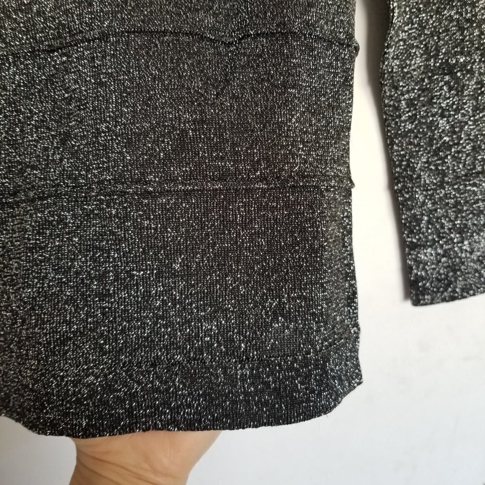 New Cache Metallic Textured Long Sleeve Top Blouse - image 5